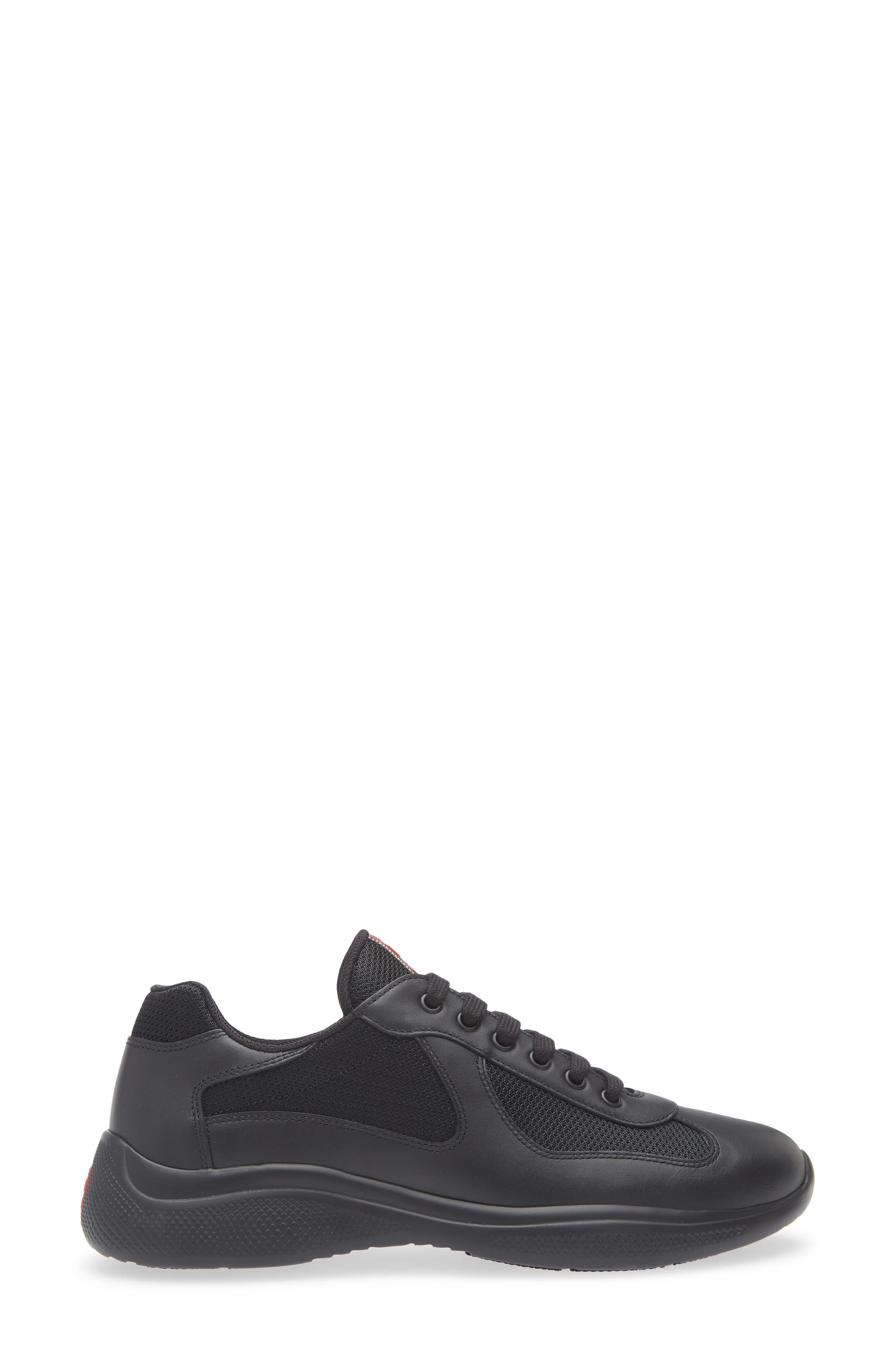 Prada America's Cup Soft Bike Low Top Sneaker in Nero at Nordstrom - 3