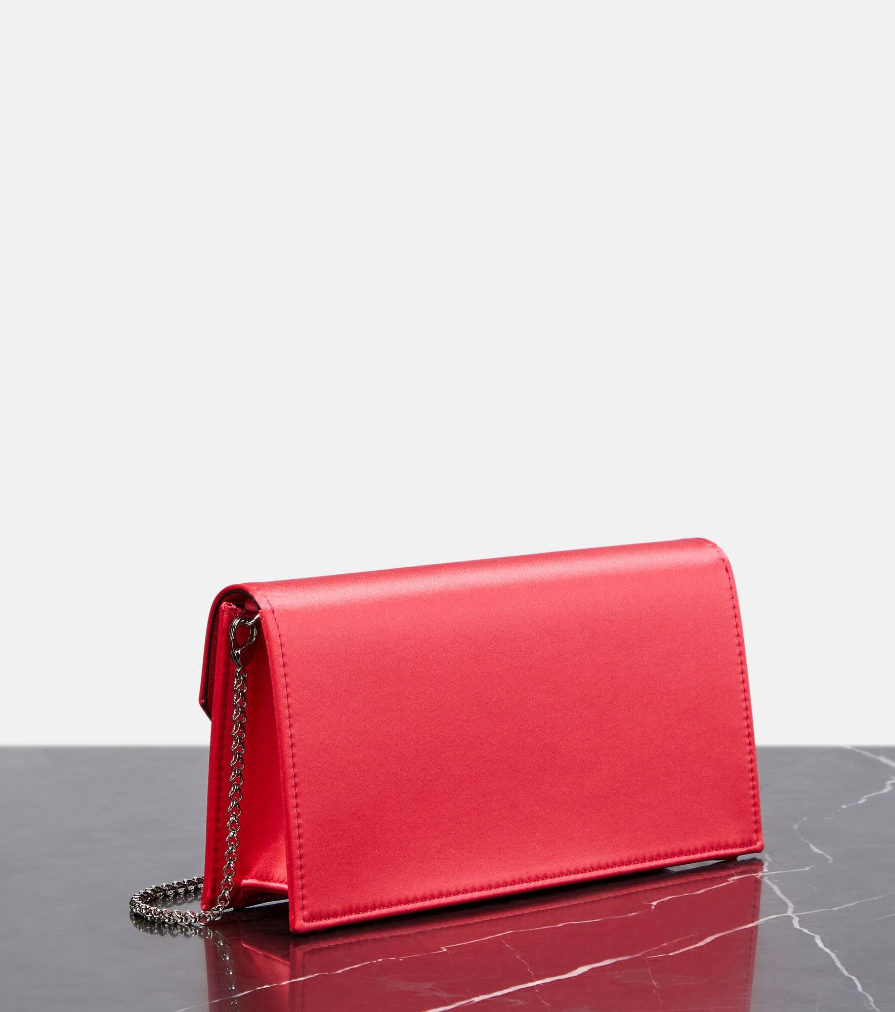 Loubi54 silk-satin clutch - 4