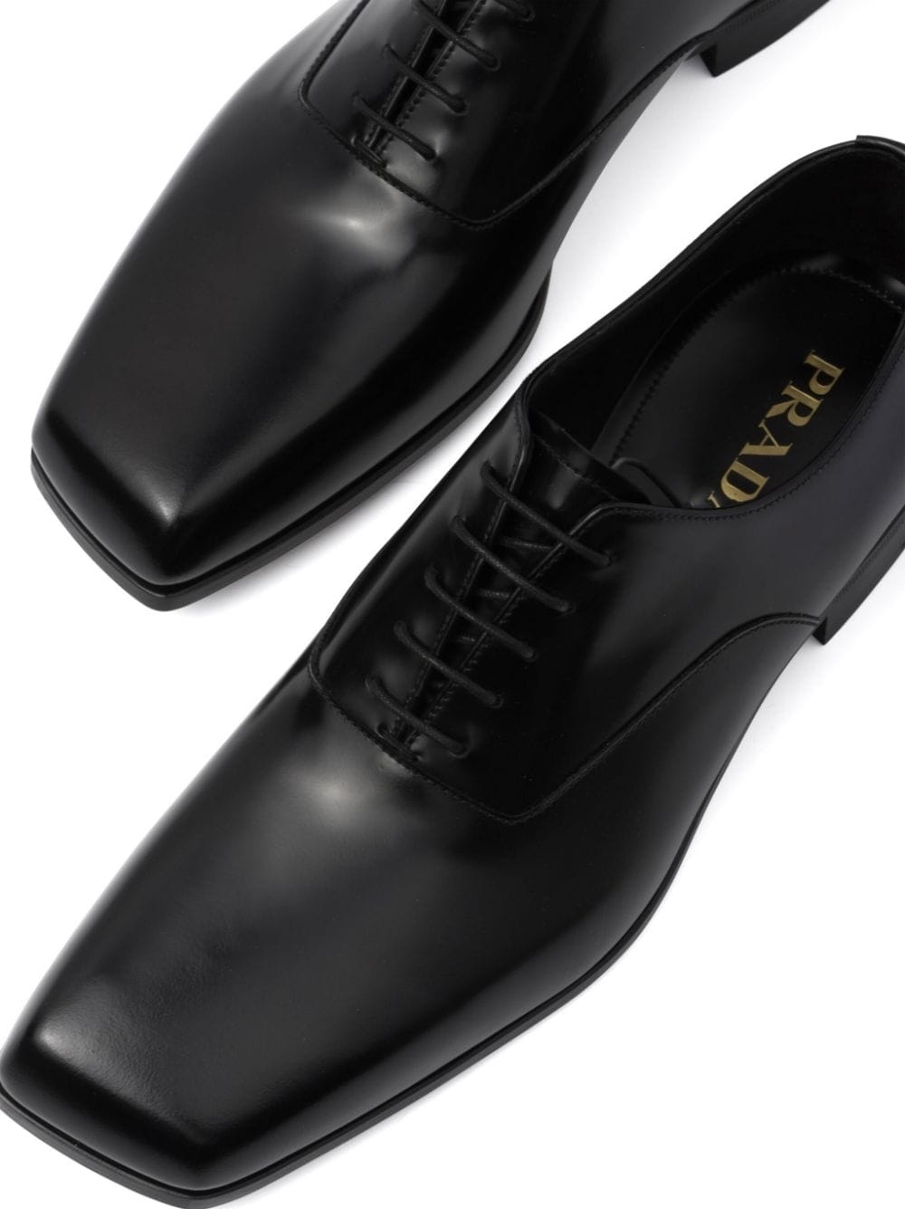 square-toe brushed leather shoes - 5