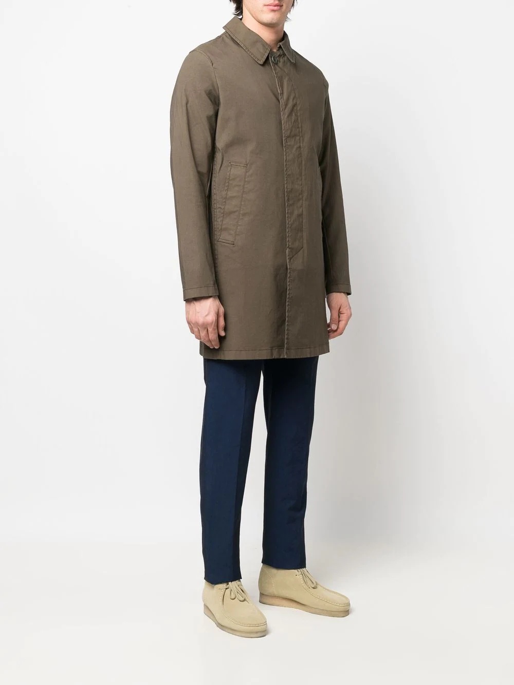 button-down trench coat - 3