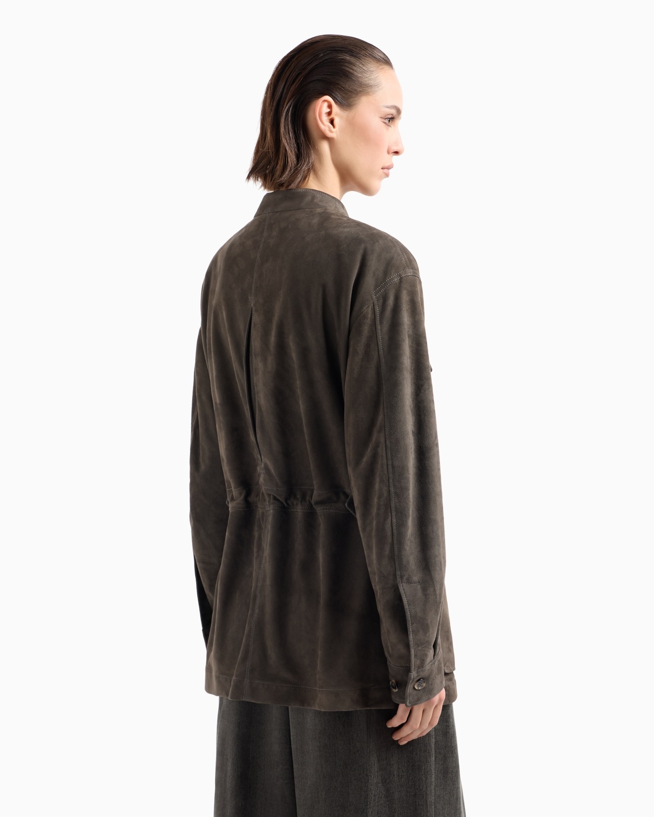 SUEDE OVERSIZED PEA COAT - 2