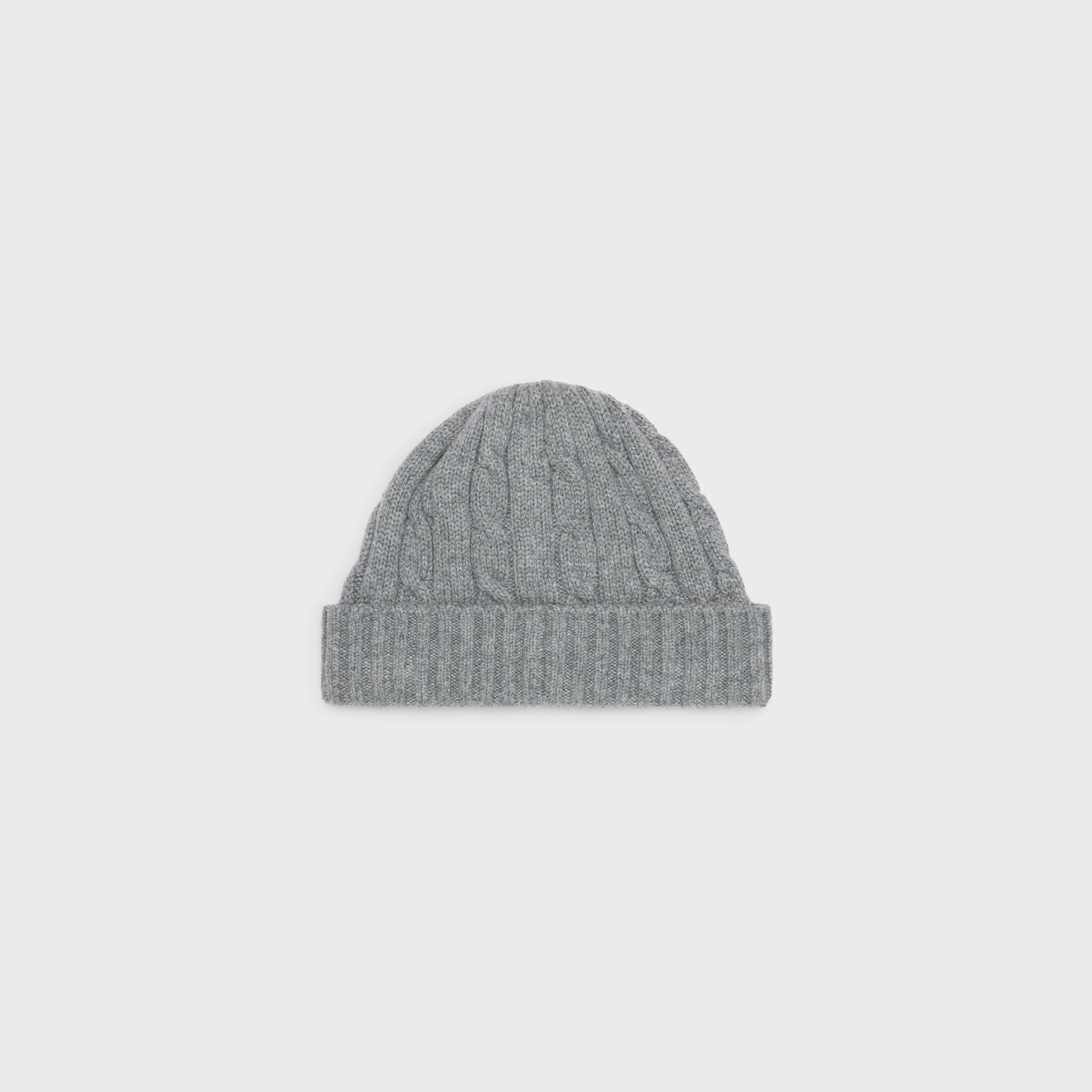 cable-knit triomphe cap in cashmere - 2