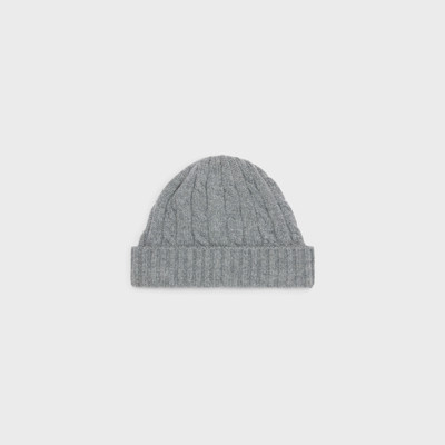 CELINE cable-knit triomphe cap in cashmere outlook