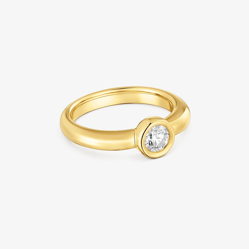 TOUS 18K gold vermeil Wide ring with laboratory-grown diamond Line LGD outlook