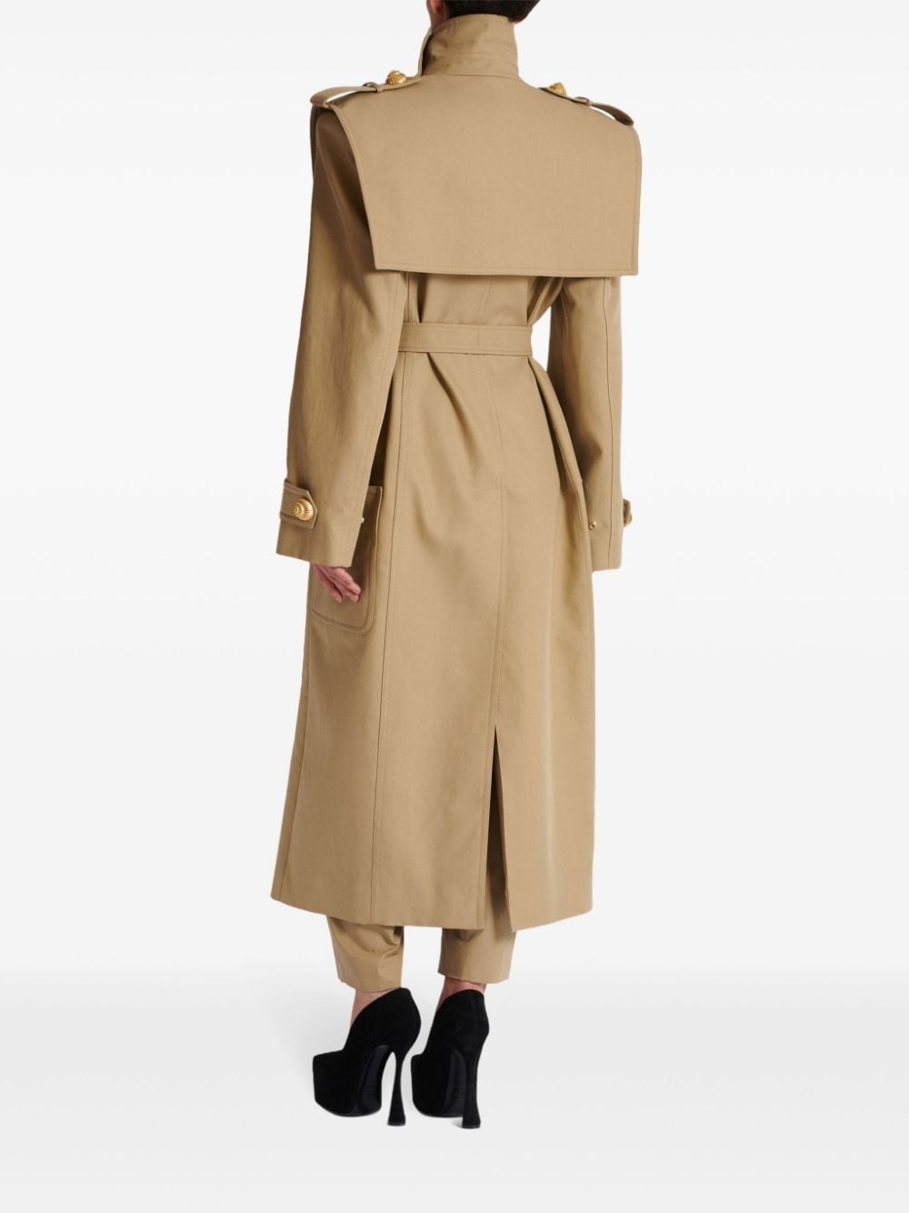 belted cotton trench coat - 4