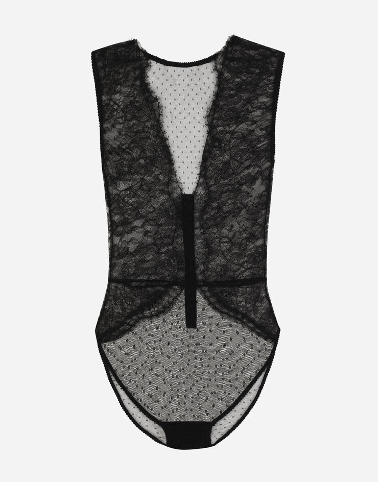 Lace bodysuit with plunging neckline - 2