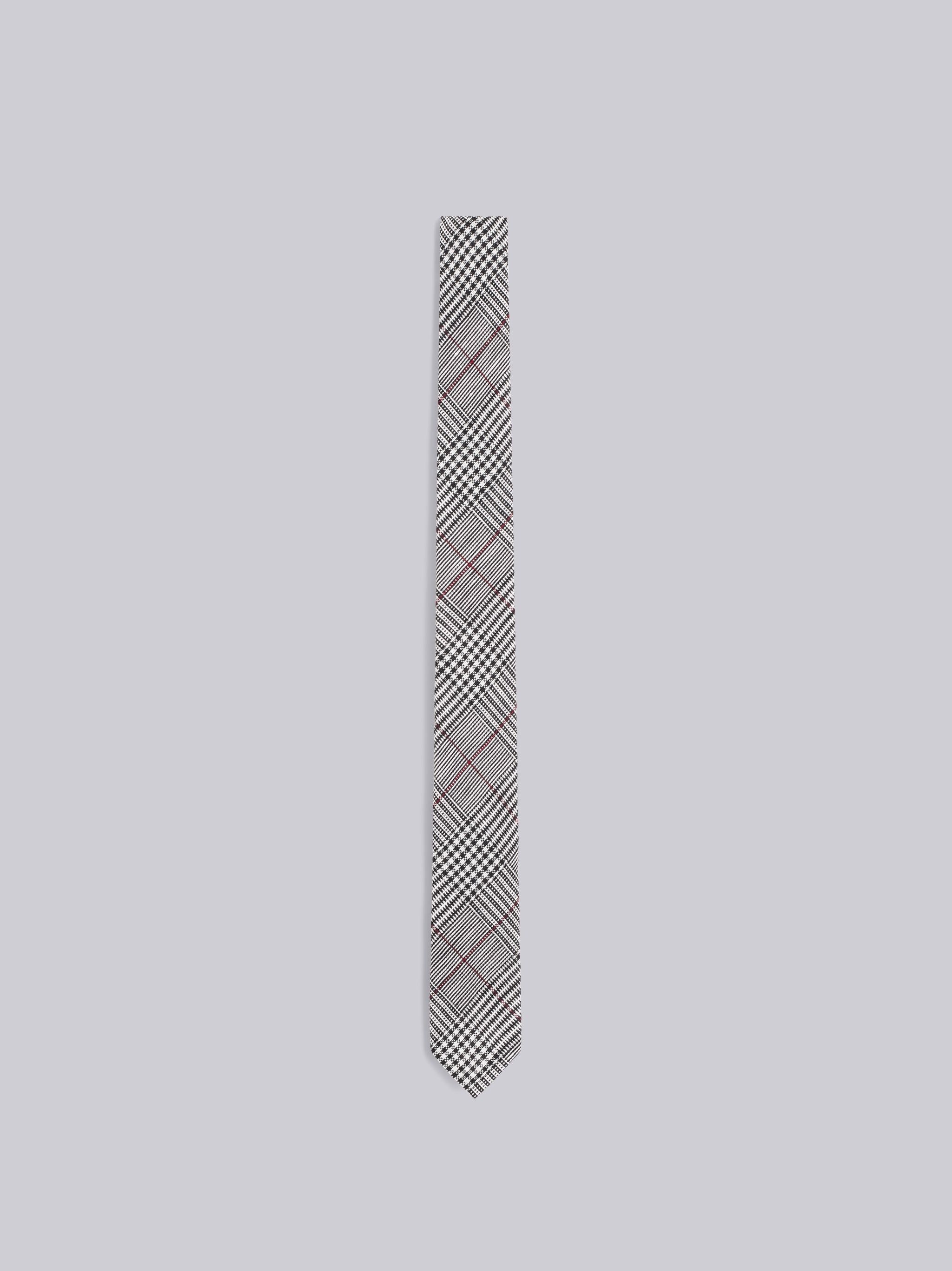 Black And White Linen Suiting Pow Classic Tie - 1