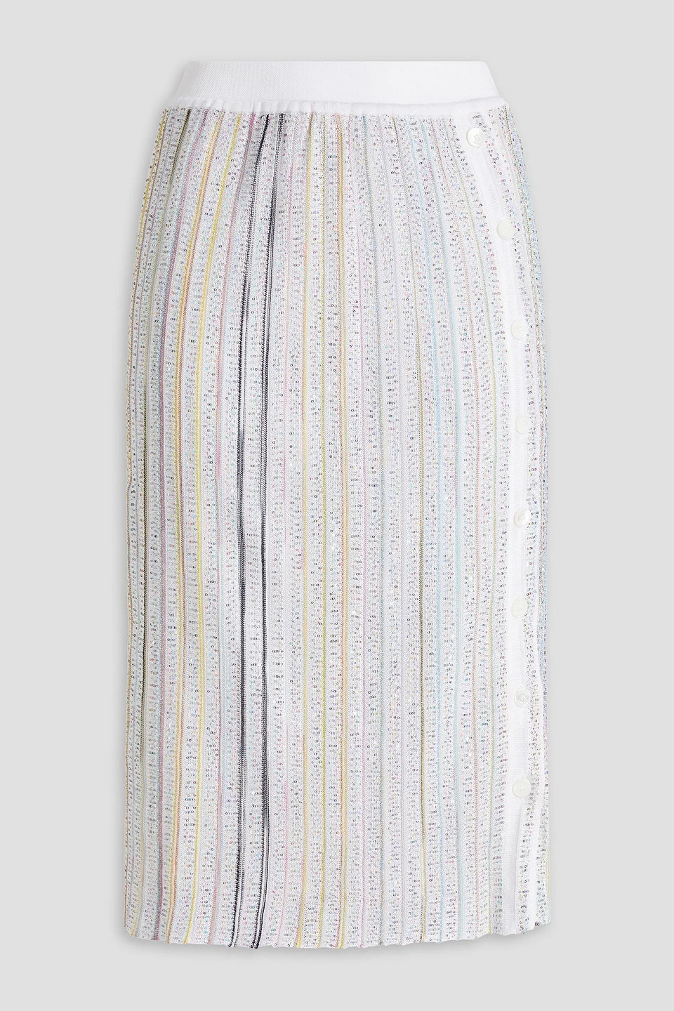 Sequin-embellished crochet-knit skirt - 1