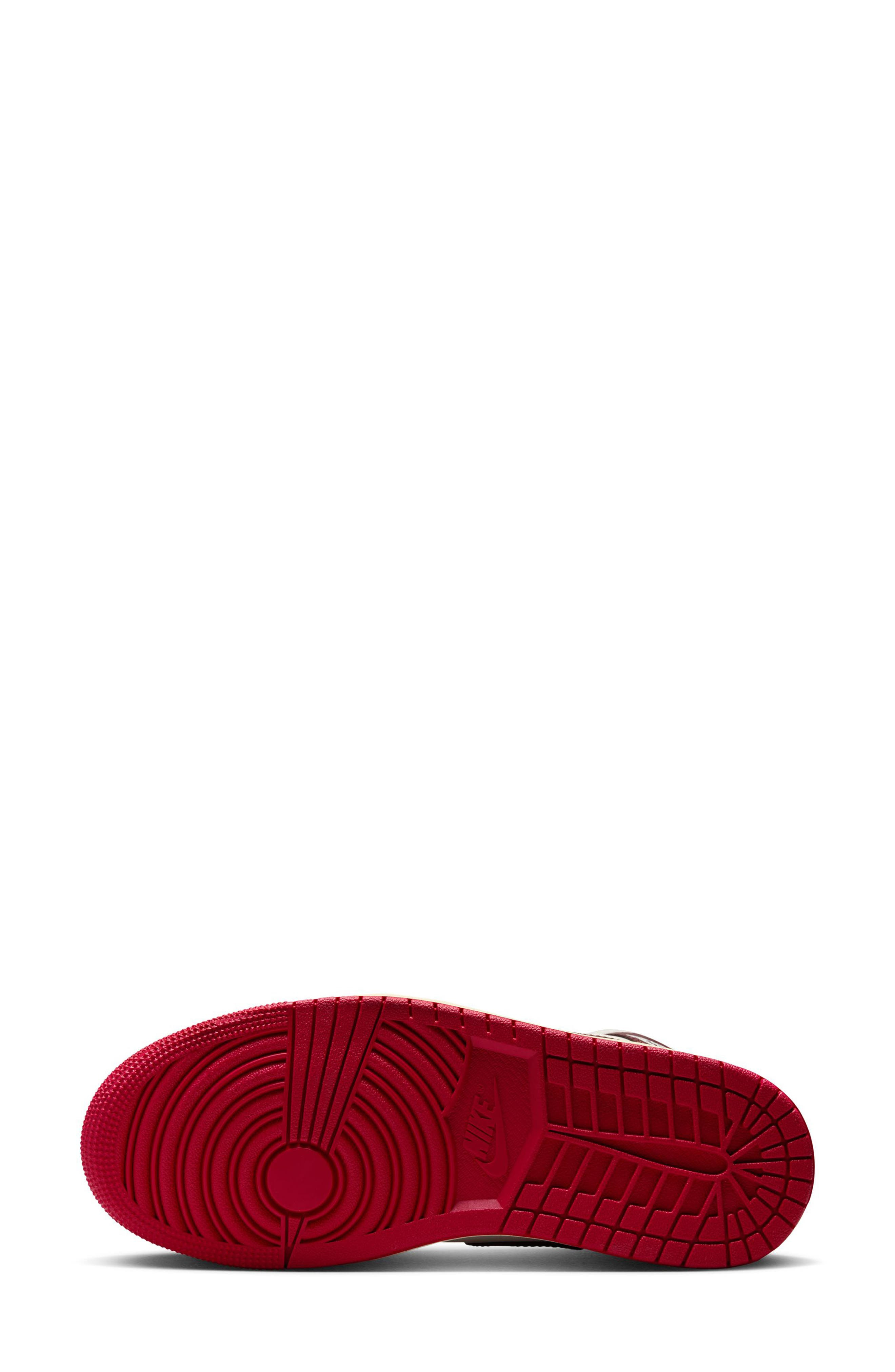 Air Jordan 1 Mid Sneaker in Sail/Dark Team Red/Hibiscus at Nordstrom - 4