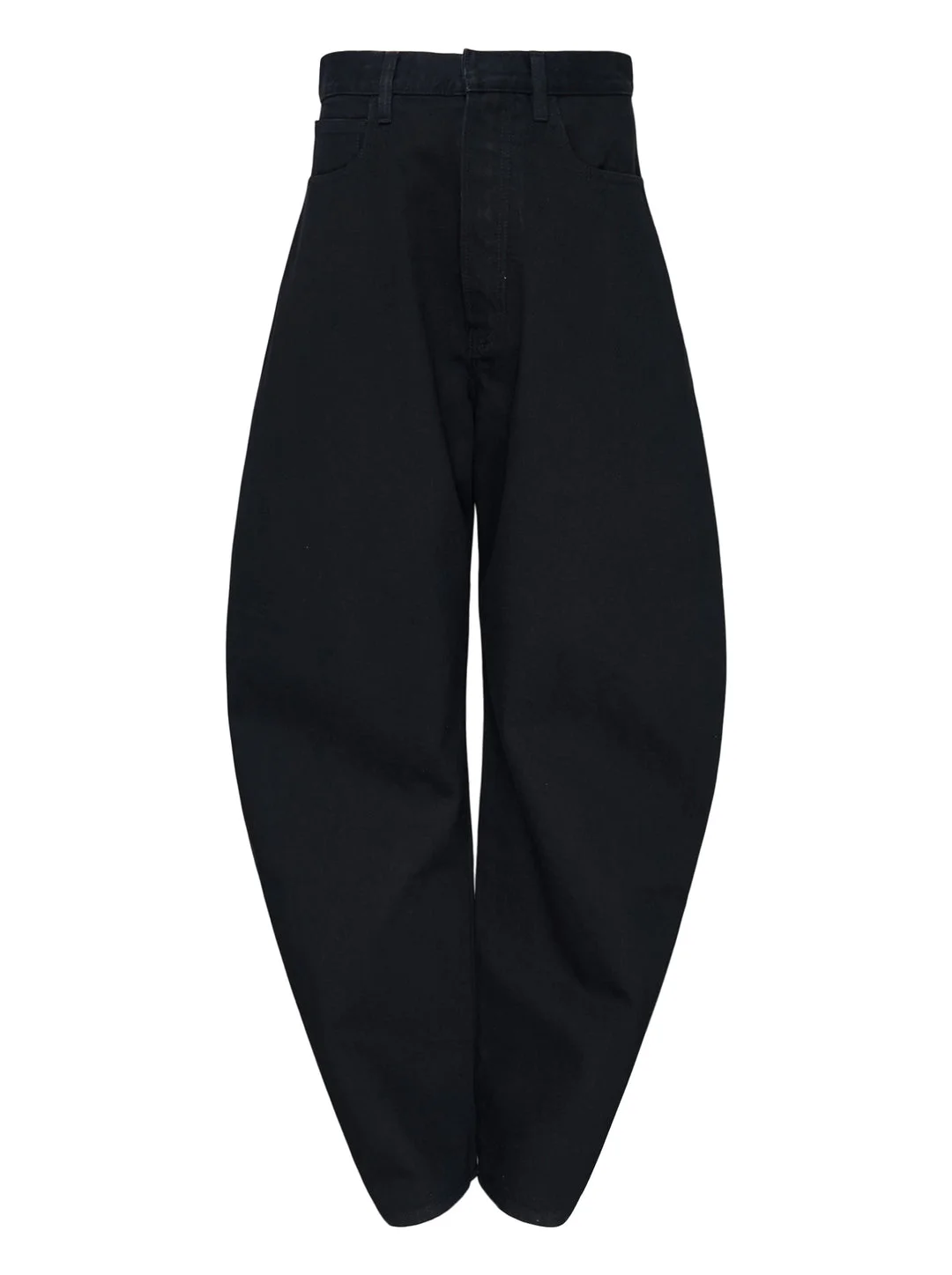 Black Denim Round Pants - 1