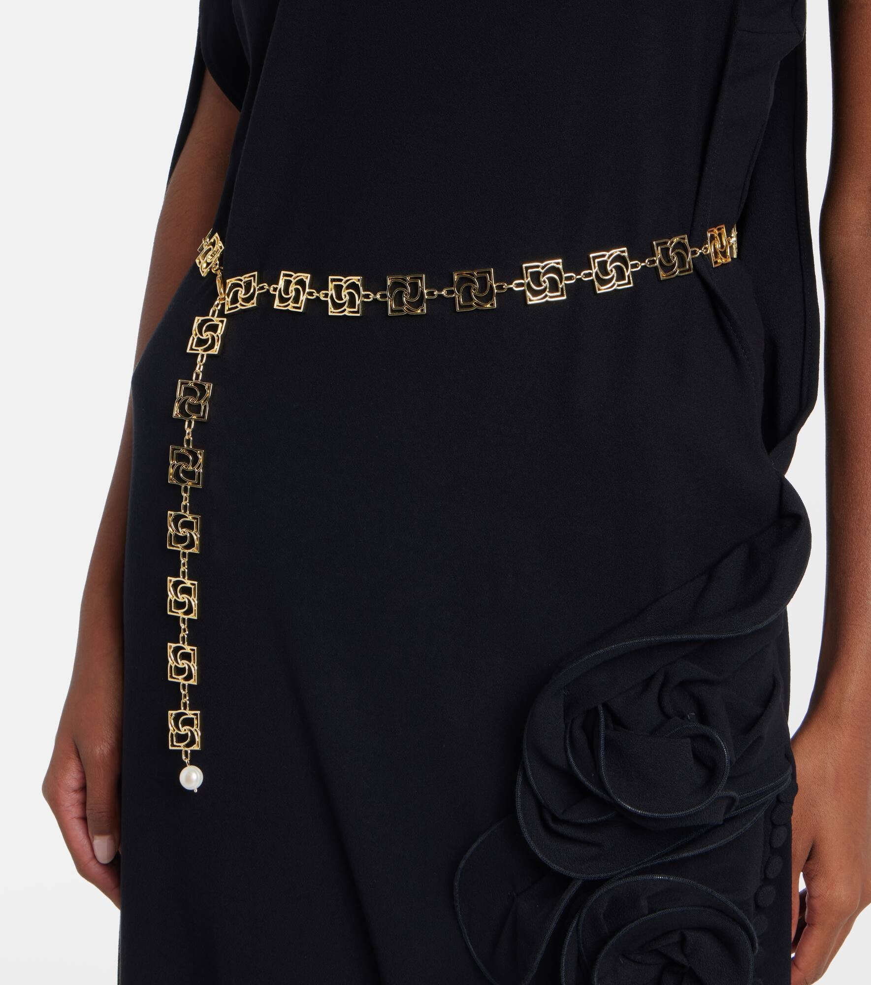 Faux pearl chain belt - 2