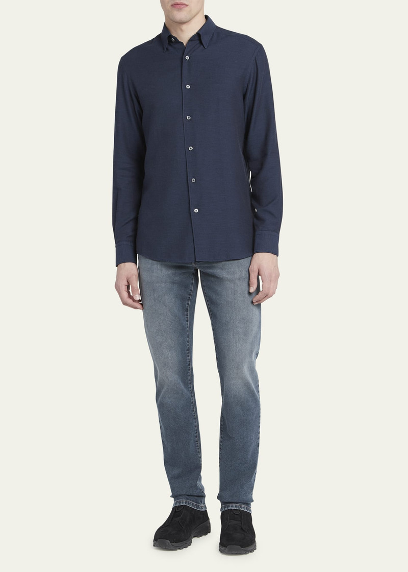ZEGNA Men's Cashmere-Cotton Cashco Sport Shirt outlook