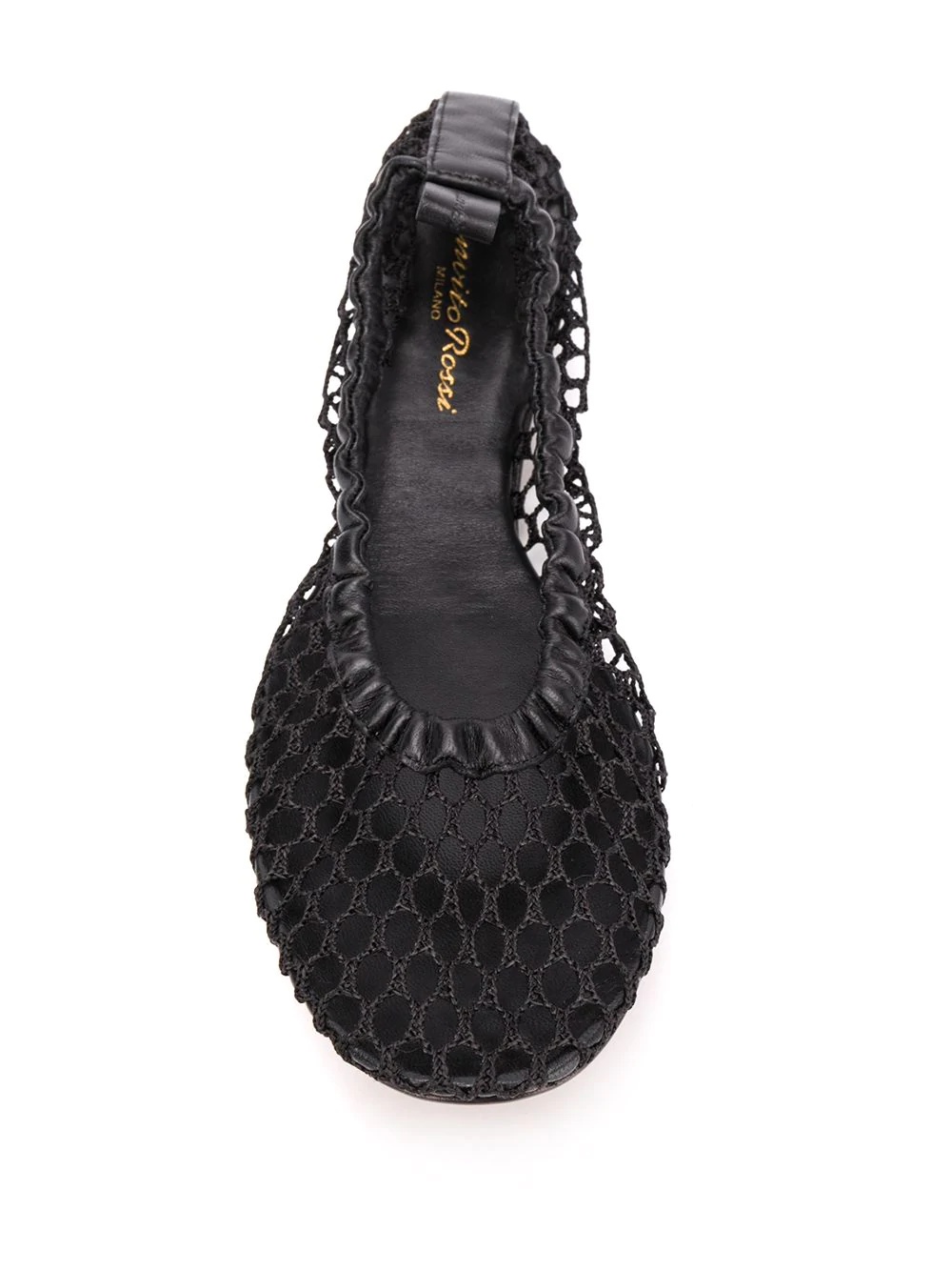 mesh leather ballerina shoes - 4