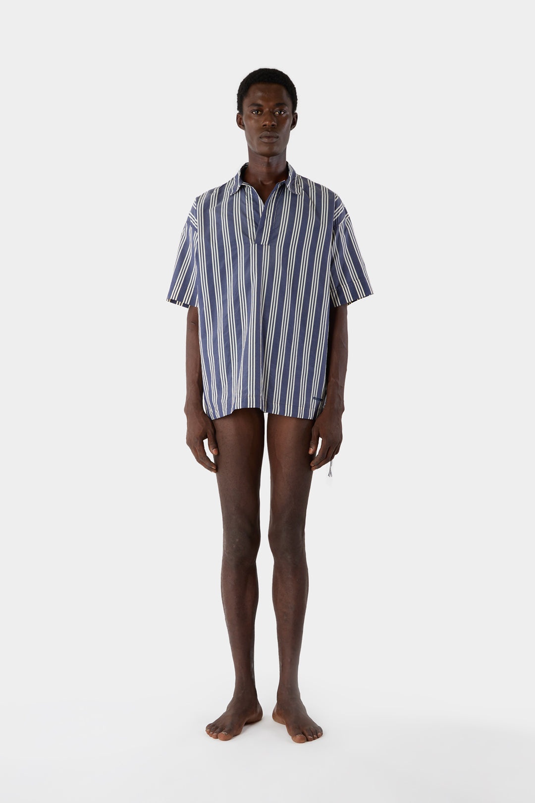 POLO SHIRT / white and blue stripes - 3