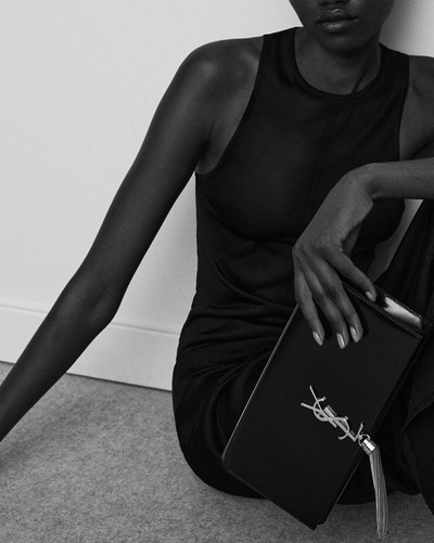 SAINT LAURENT kate clutch in brushed leather outlook
