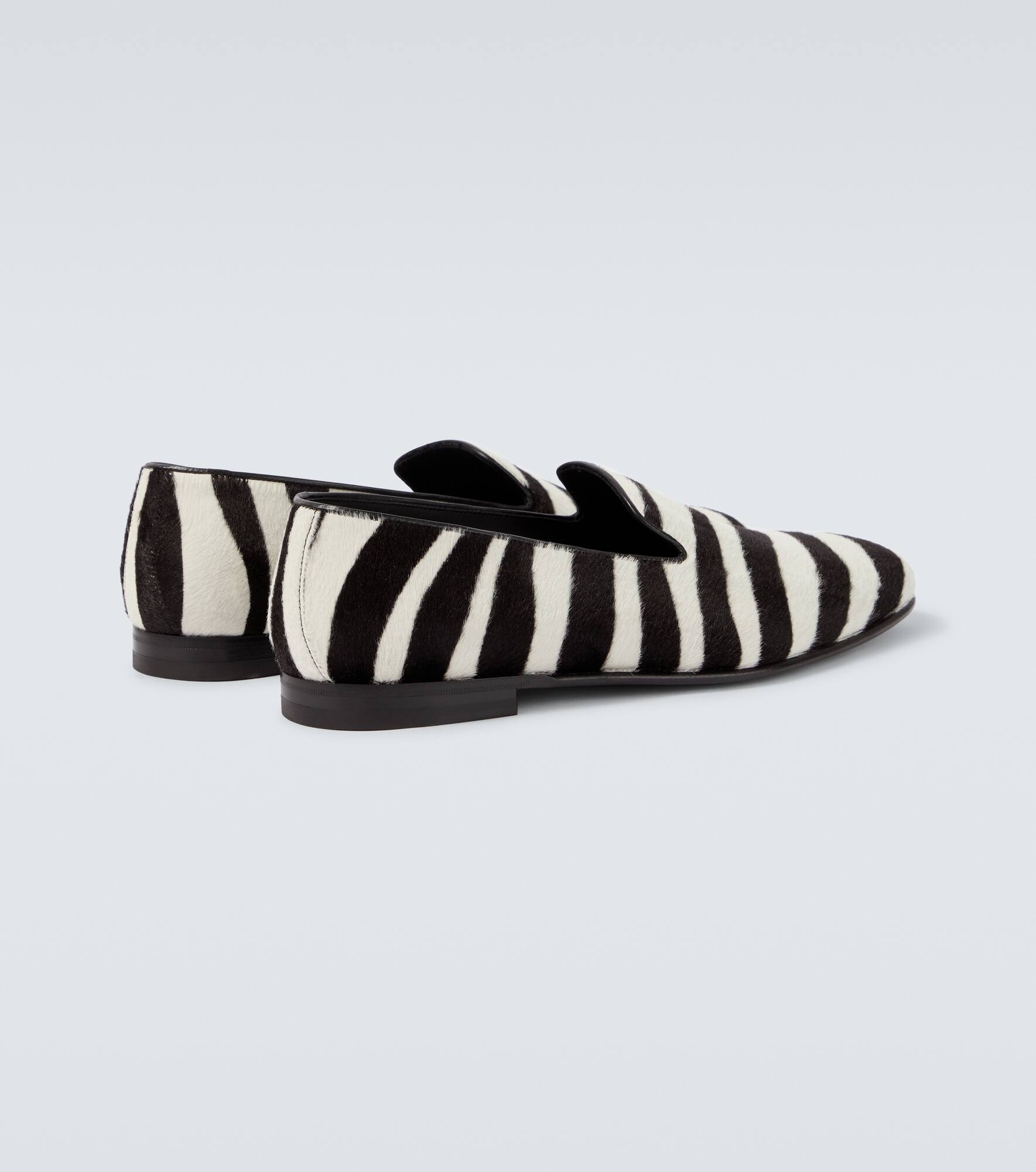 Mario zebra-print calf hair loafers - 6