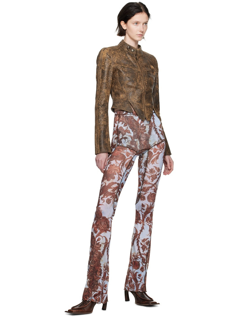 KNWLS SSENSE Exclusive Brown Leather Jacket outlook