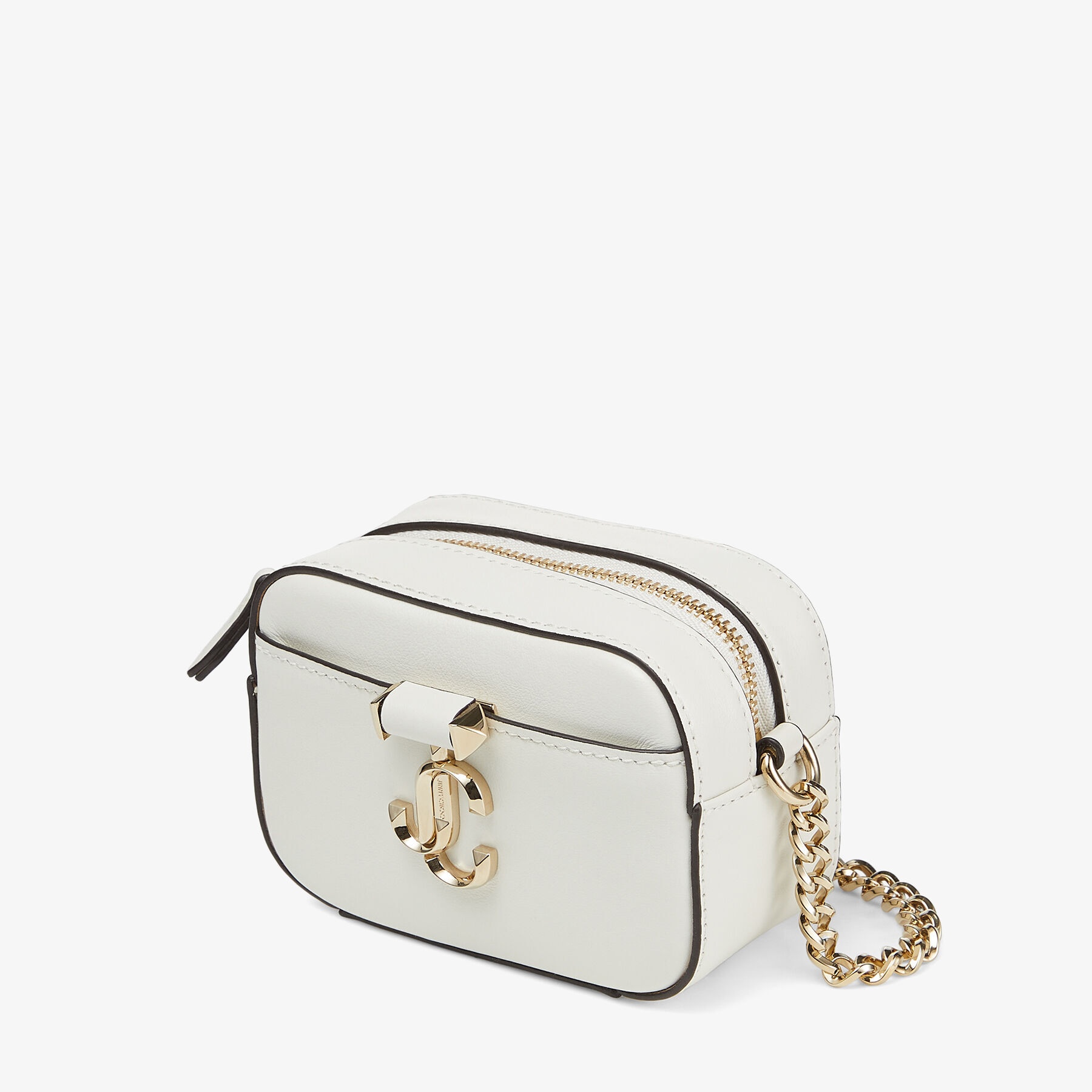 Micro Hale
Latte Soft Shiny Calf Leather Mini Bag with Light Gold JC Emblem - 5