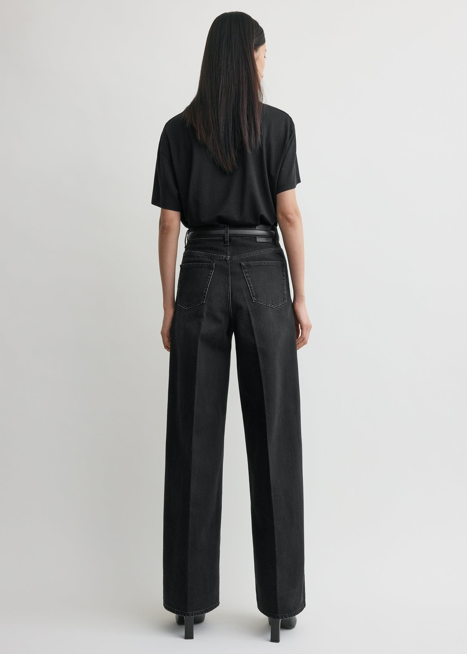 Wide leg denim faded black - 4