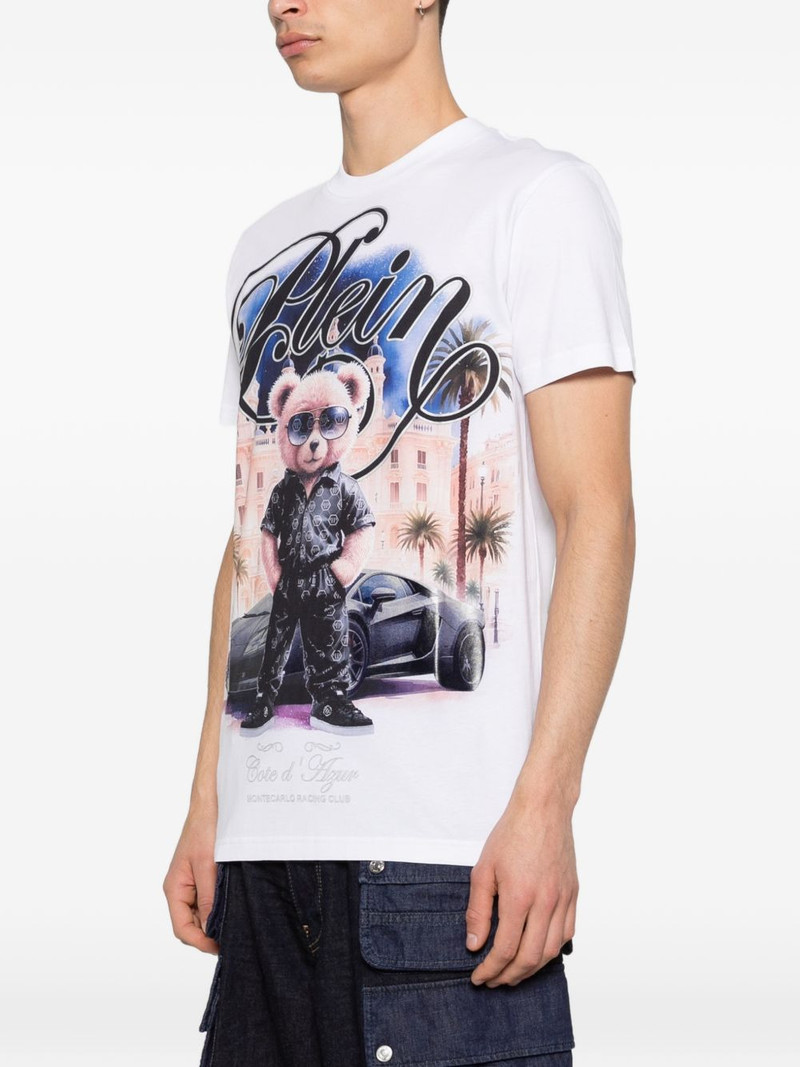 PHILIPP PLEIN teddy-print crew-neck T-shirt outlook