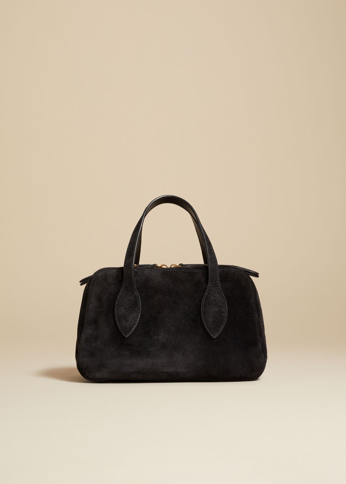 KHAITE The Small Maeve Crossbody Bag in Black Suede khaite REVERSIBLE