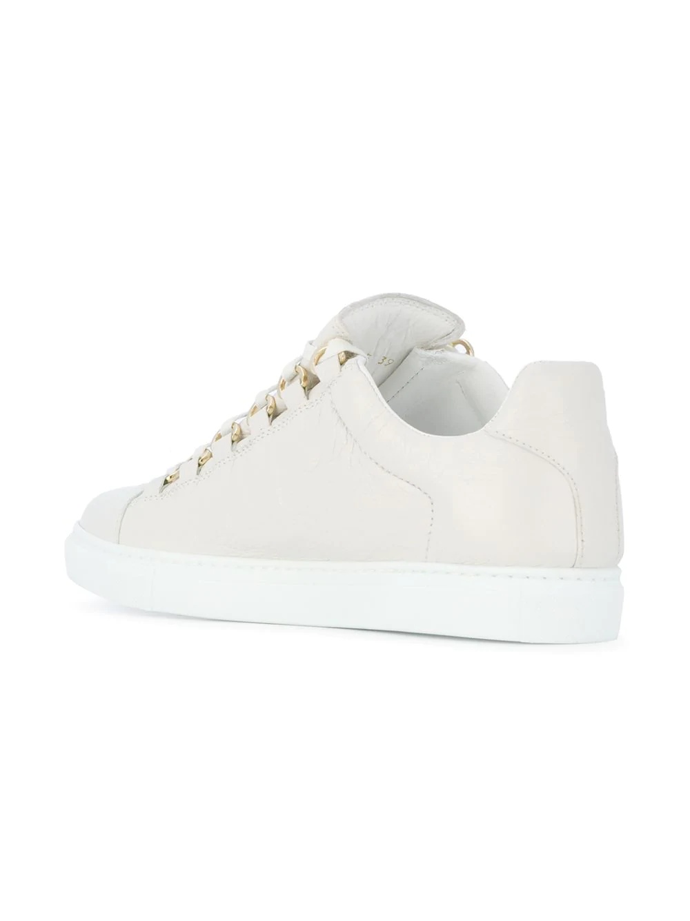 white Arena crinkled leather sneakers - 4