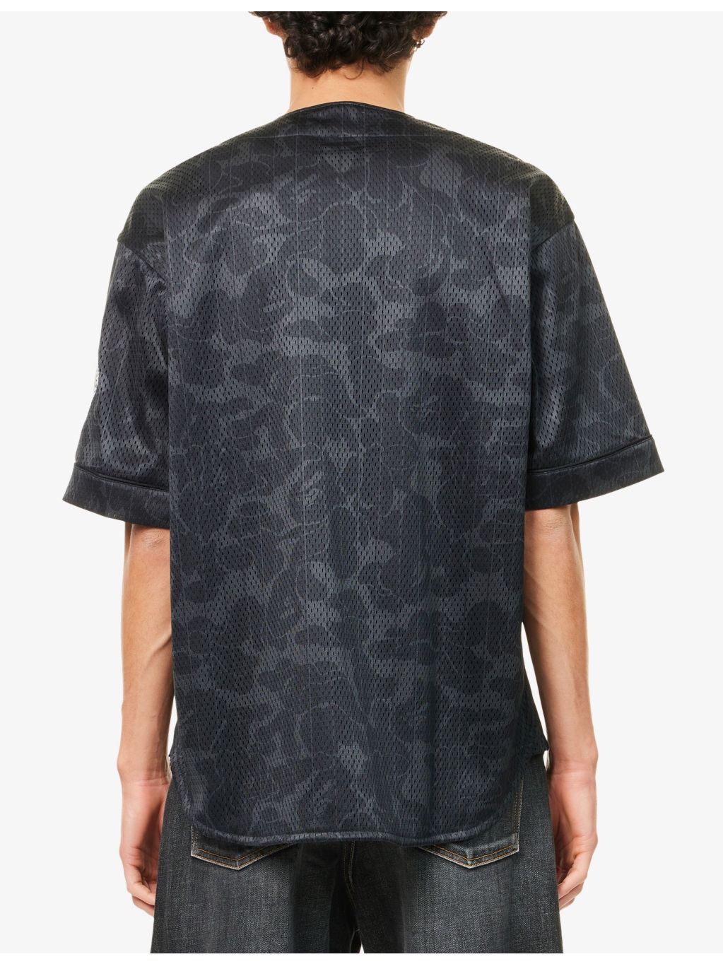 Logo-Embellished Perforated Woven Baseball Shirt - 4