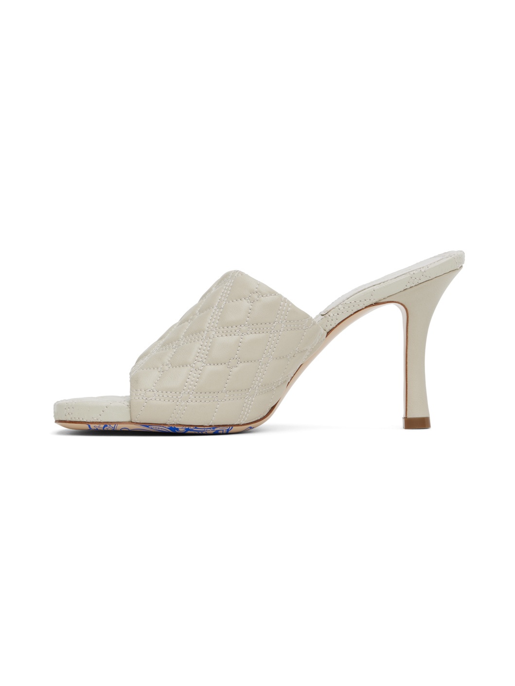 Off-White Leather Quilt Heeled Sandals - 3