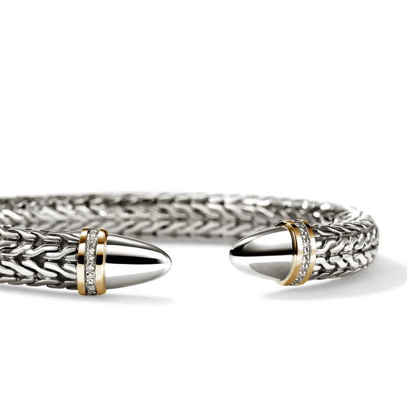JOHN HARDY Spear 50 Flex Cuff, Gold, Sterling Silver, Diamonds outlook