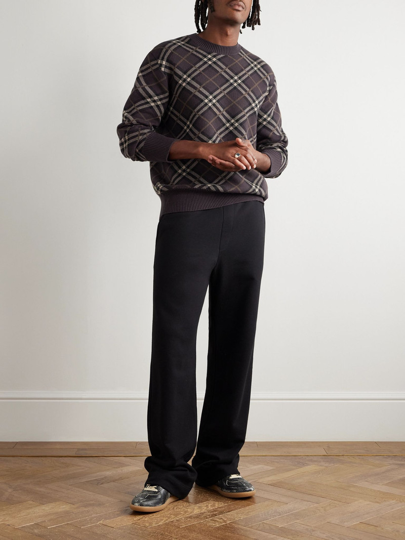 Burberry Gregory Checked Wool-Blend Sweater Brown outlook