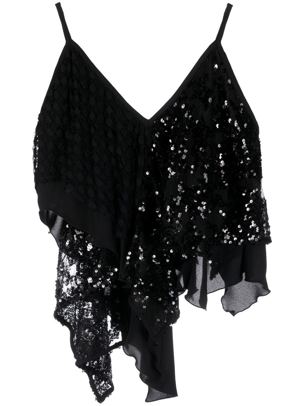 asymmetric embellished vest top - 1