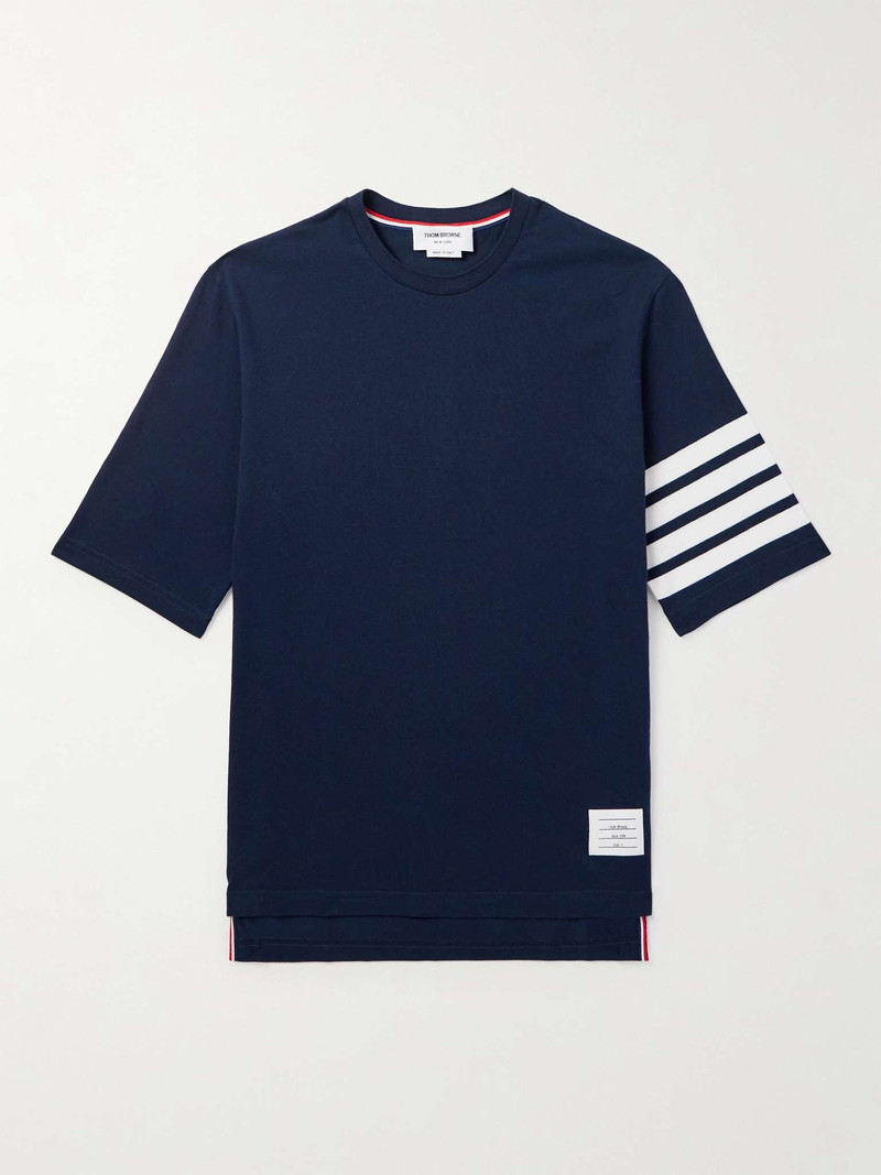 Logo-Appliquéd Striped Cotton-Jersey T-Shirt - 1