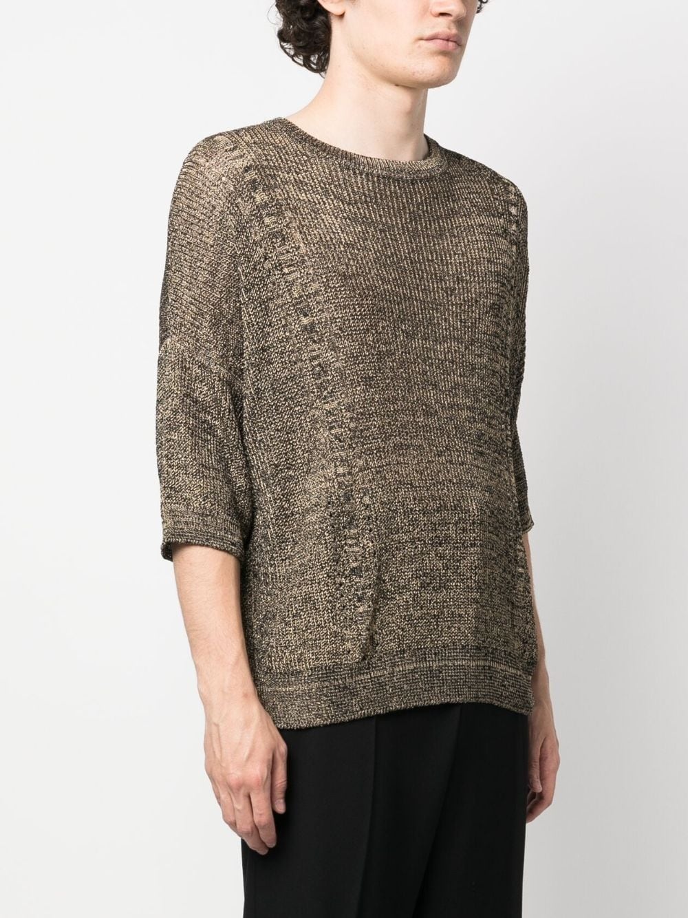 half-sleeve knitted top - 3
