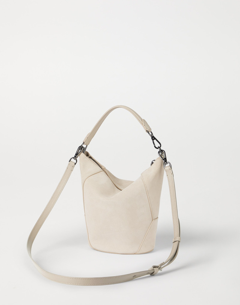 Brunello Cucinelli BC Duo bucket bag in suede with monili outlook