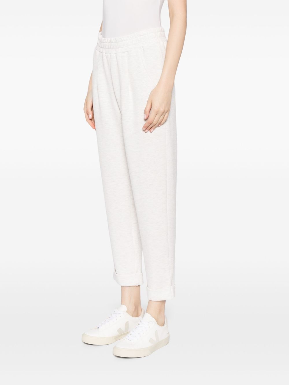 mélange-effect tapered trousers - 3