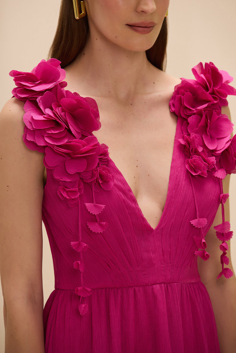 PatBO CHIFFON CARMEN FLOWERS MINI DRESS outlook