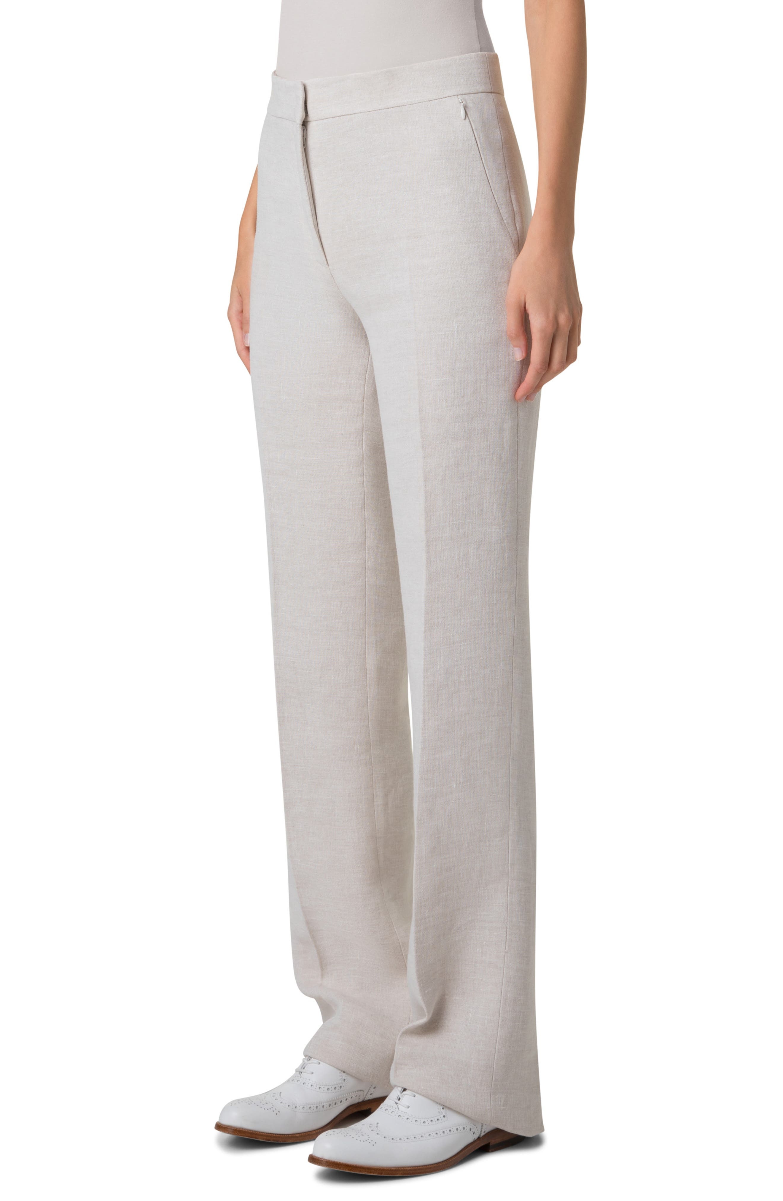 Akris Carl Twisted Linen Blend Double Face Pants in Greige at Nordstrom - 3
