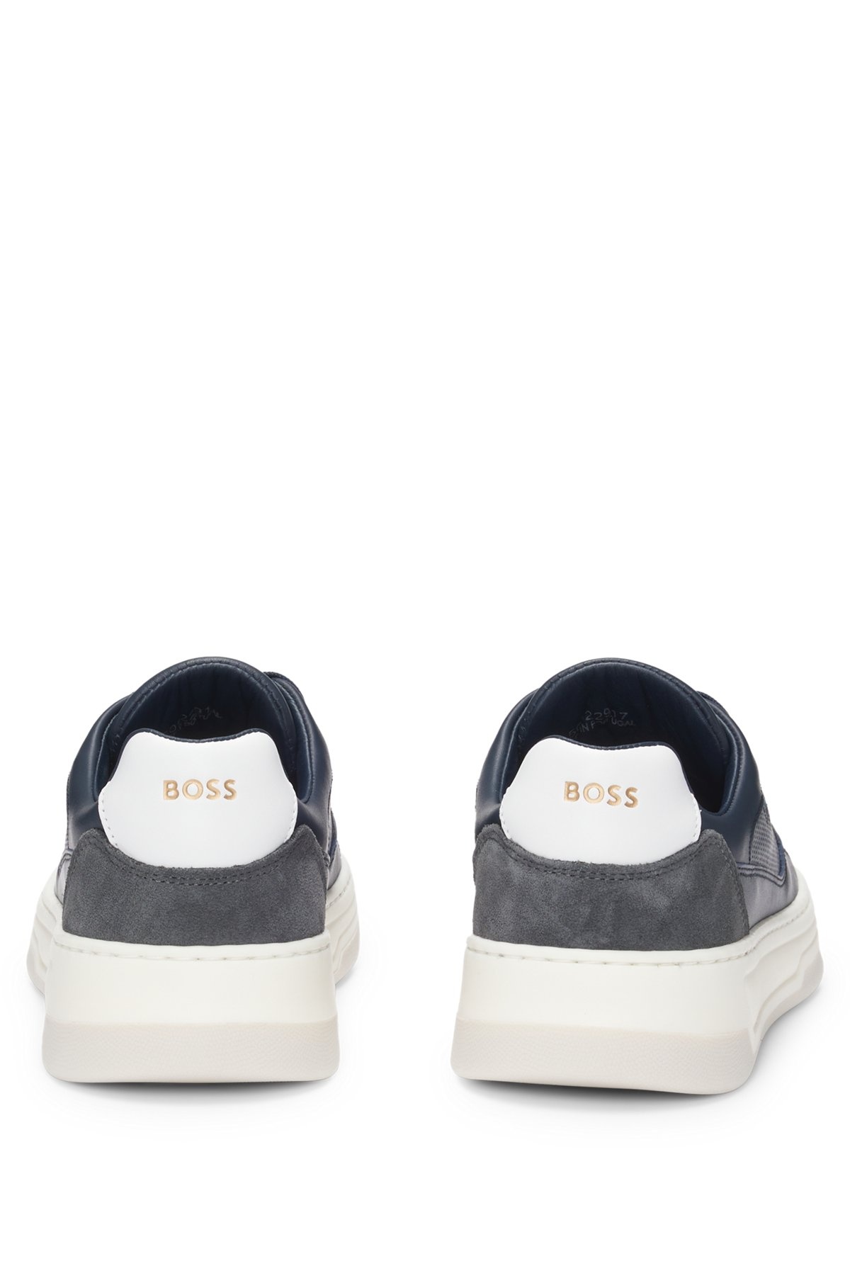 MIXED-LEATHER TRAINERS WITH LAYERED UPPER - 5
