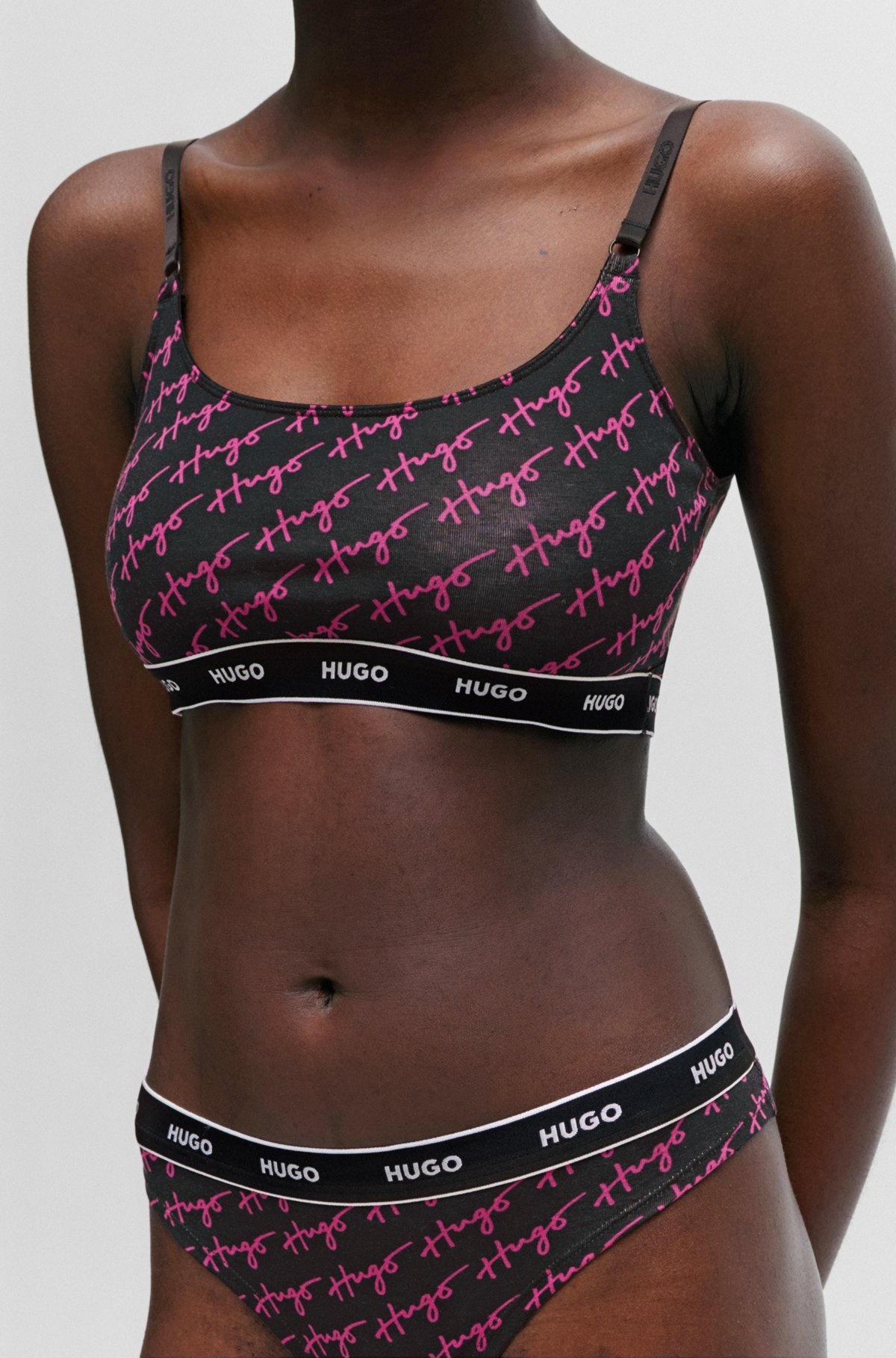 TWO-PACK OF STRETCH-COTTON BRALETTES WITH LOGO UNDERBANDS - 4
