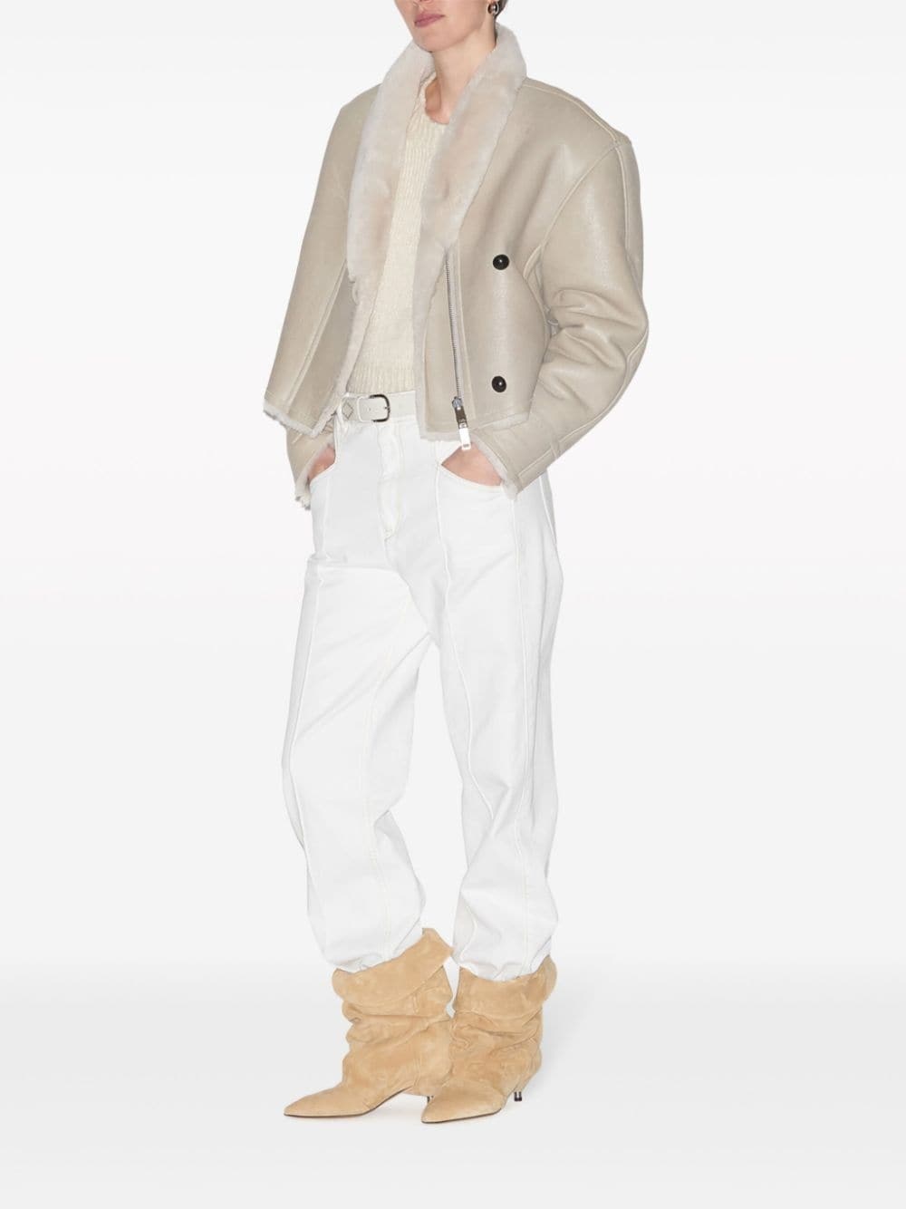 ISABEL MARANT｜COATS (ERIANA (MA0261FA B3A01I 20CK)) Isabel Marant Eriana shearling leather jacket | tessabit