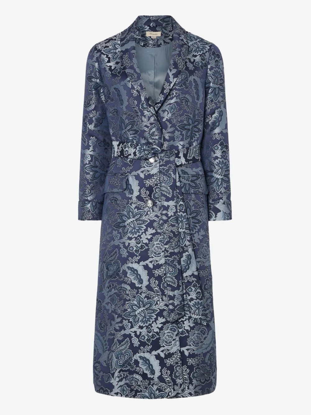 Francis floral-brocade belted coat - 1