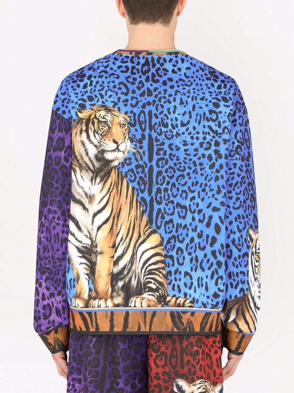 tiger-print jumper - 4