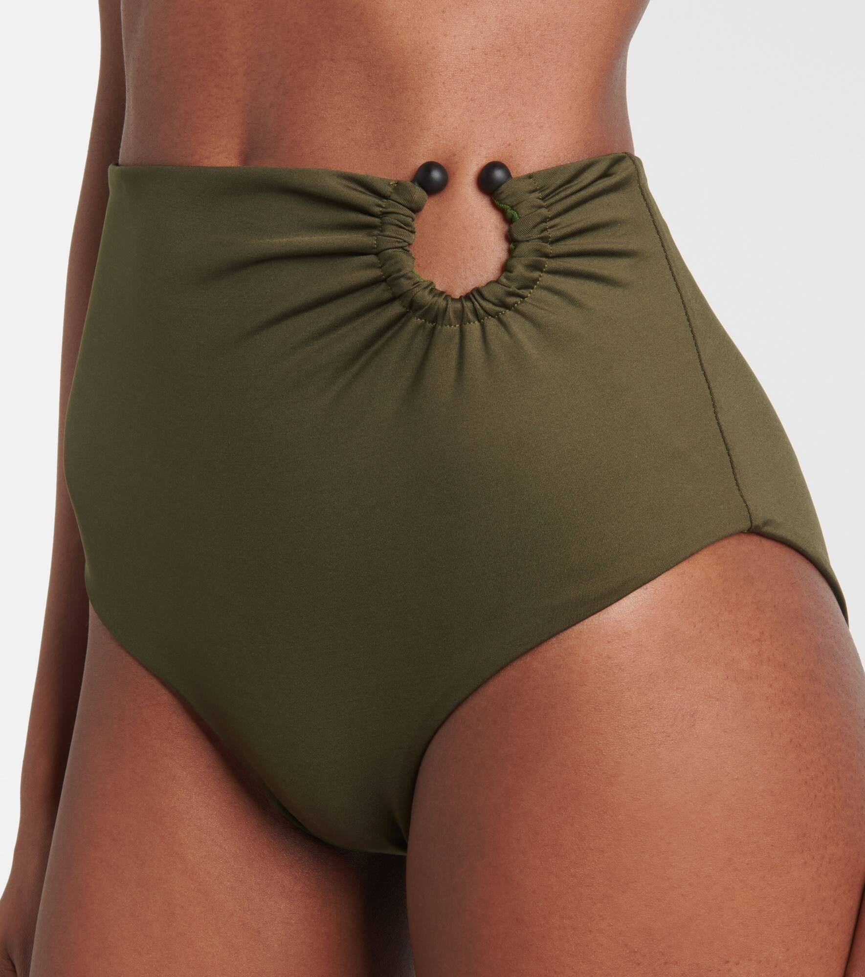 Ring-detail high-rise bikini bottoms - 4