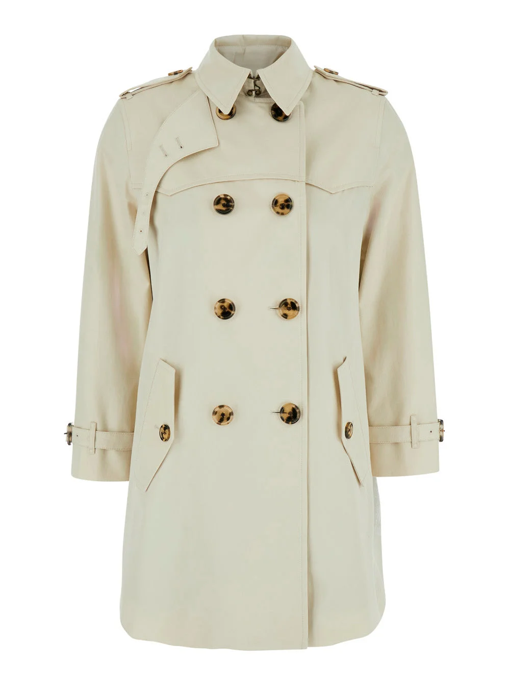 Burberry Women 'Summerside' Beige Trench Coat With Classic Collar And Ekd Patch On The Back In Cotto - 1