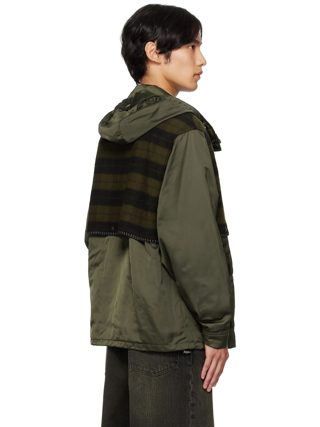 Khaki Check Layered Jacket - 3