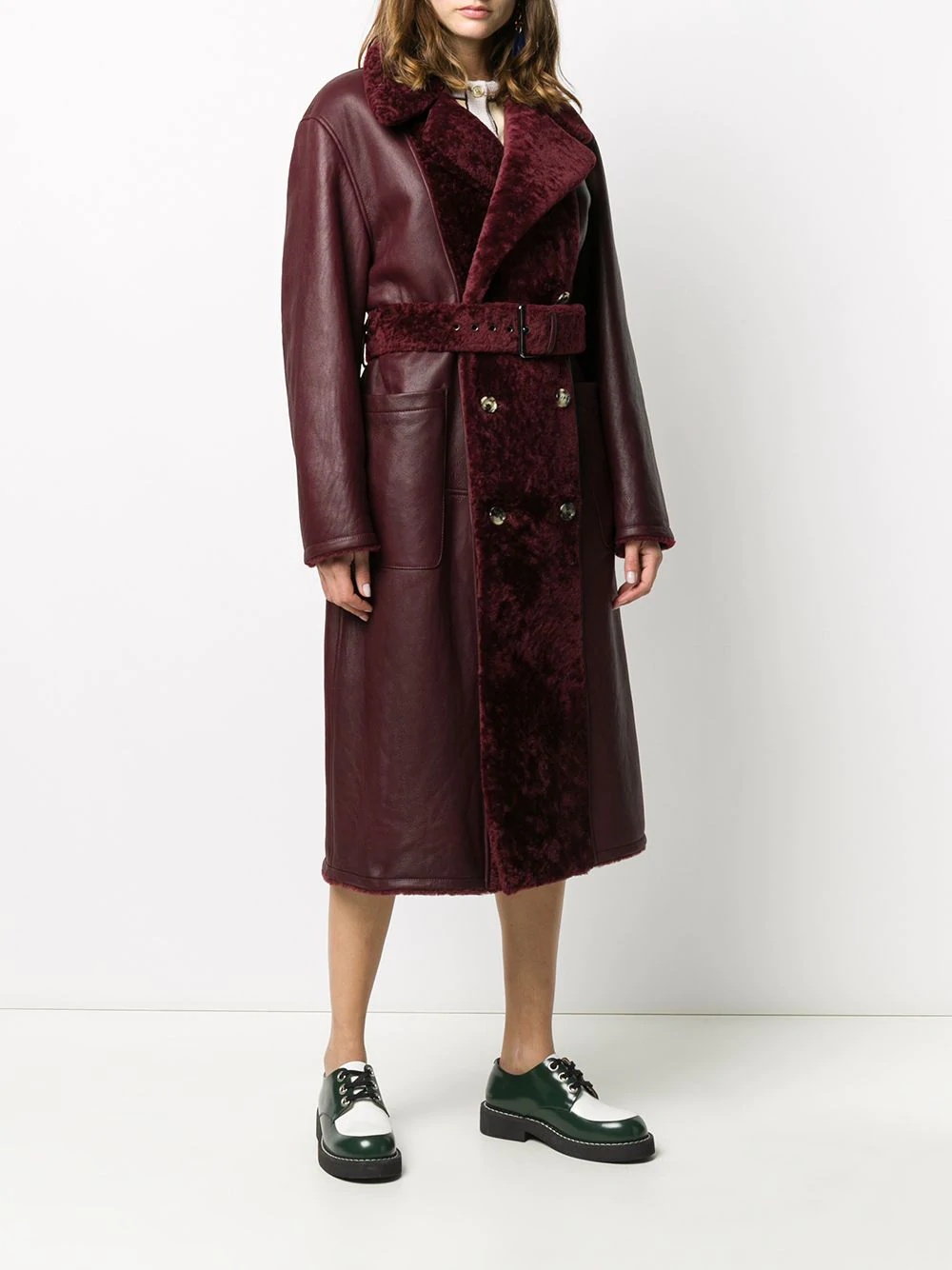 belted mid-length coat - 3