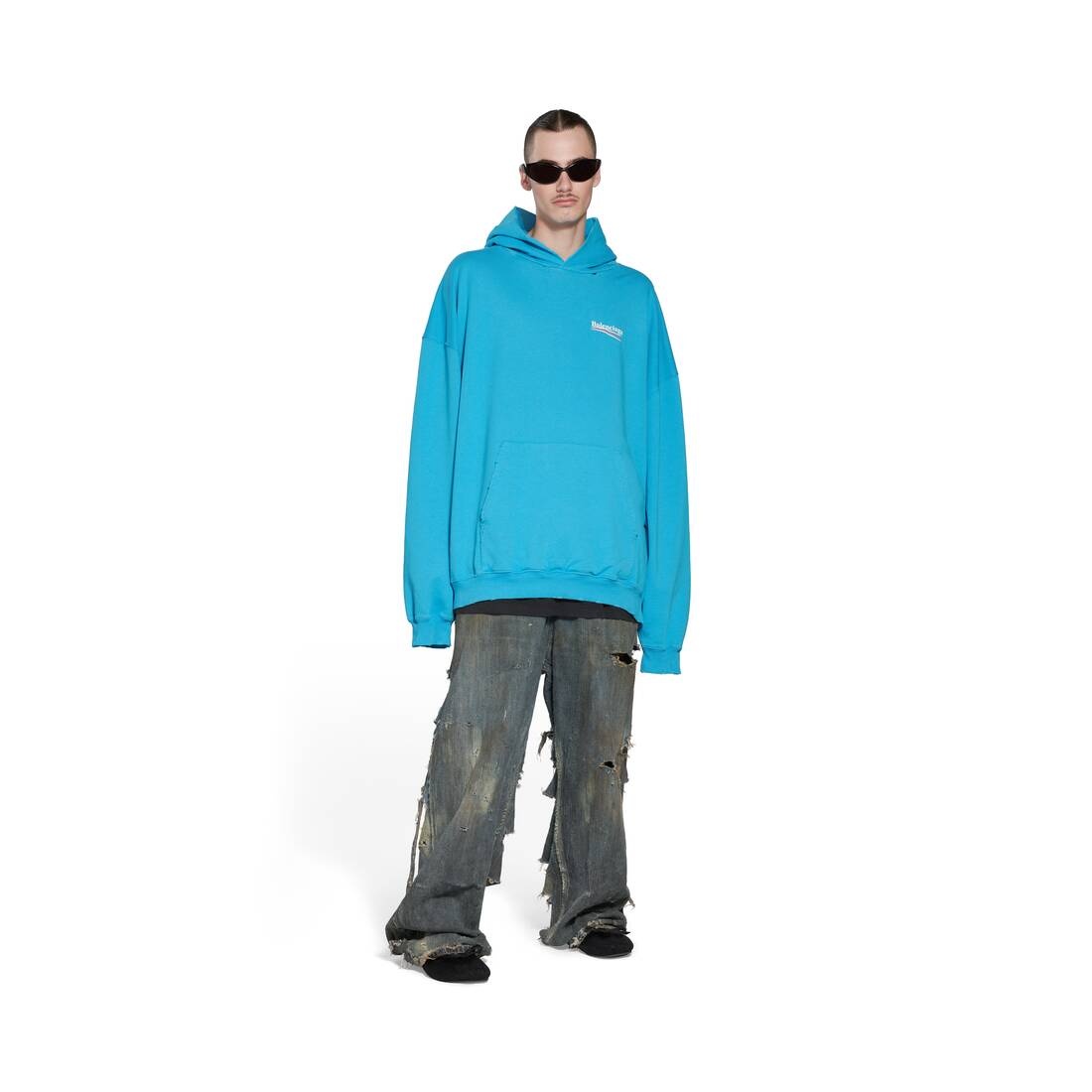 Political Campaign Hoodie Large Fit in Blue Sky - 2