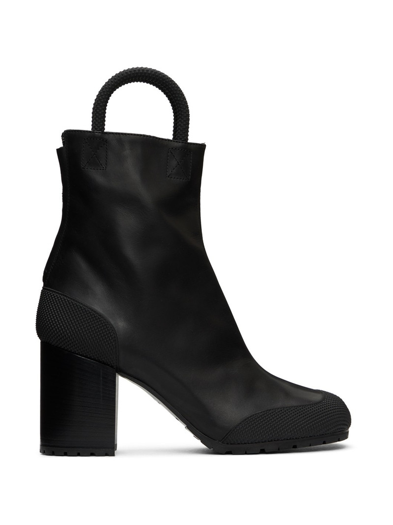 Black Leather Worker Boots 1
