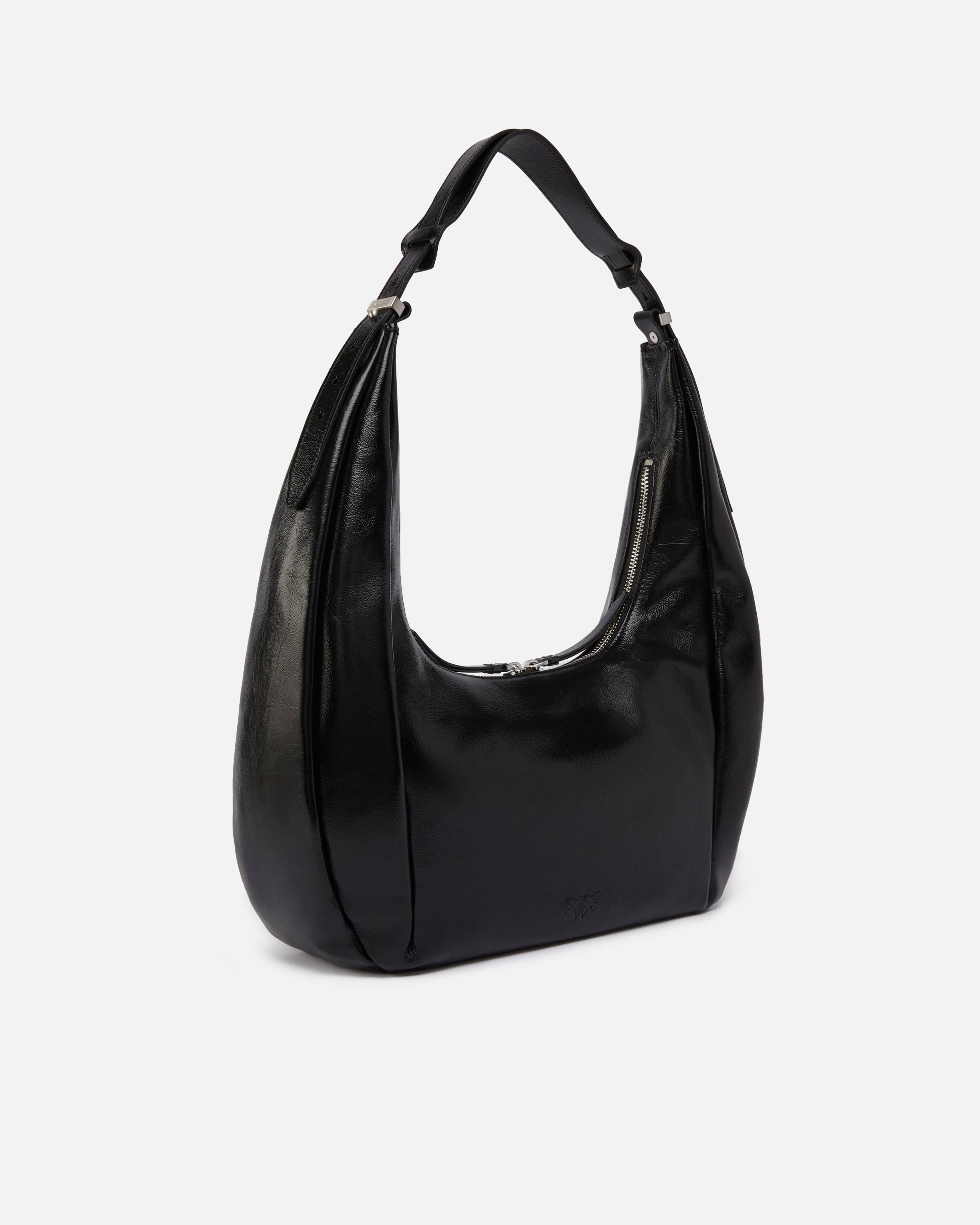 HOBO SLOUCHY LARGE SHOULDER BAG IN SHINY LEATHER - 2