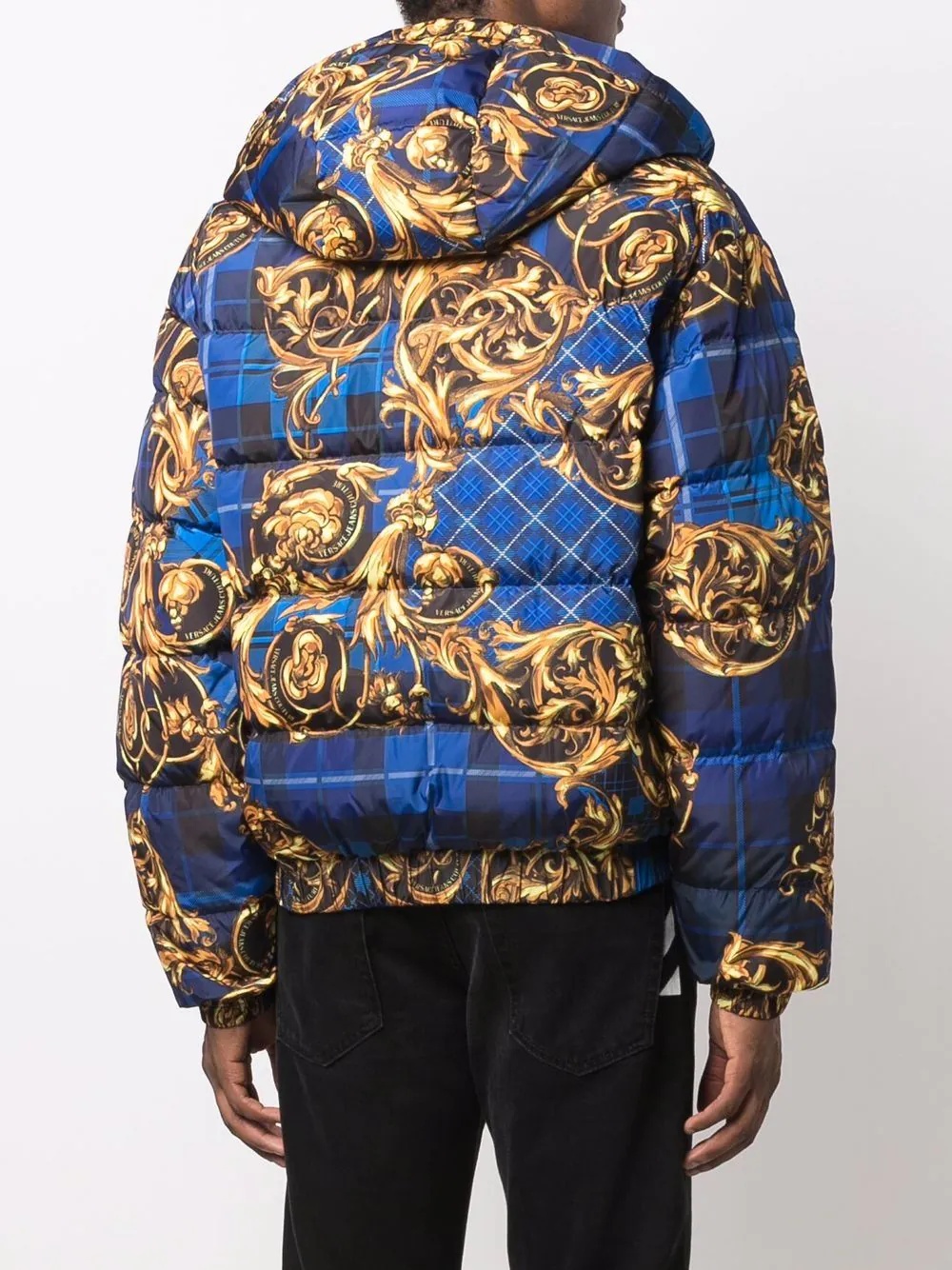 baroque-print hooded padded jacket - 4